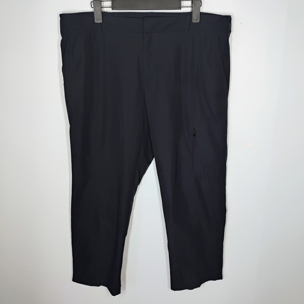 Kirkland Ladies Travel Pants Size 14 Black Crop Stretch Hiking Elastic Waist